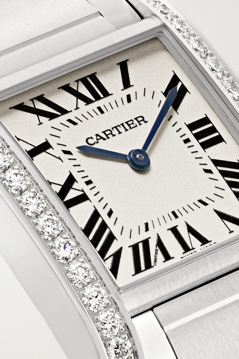 Tank Française 25.05mm medium stainless steel and diamond watch 5
