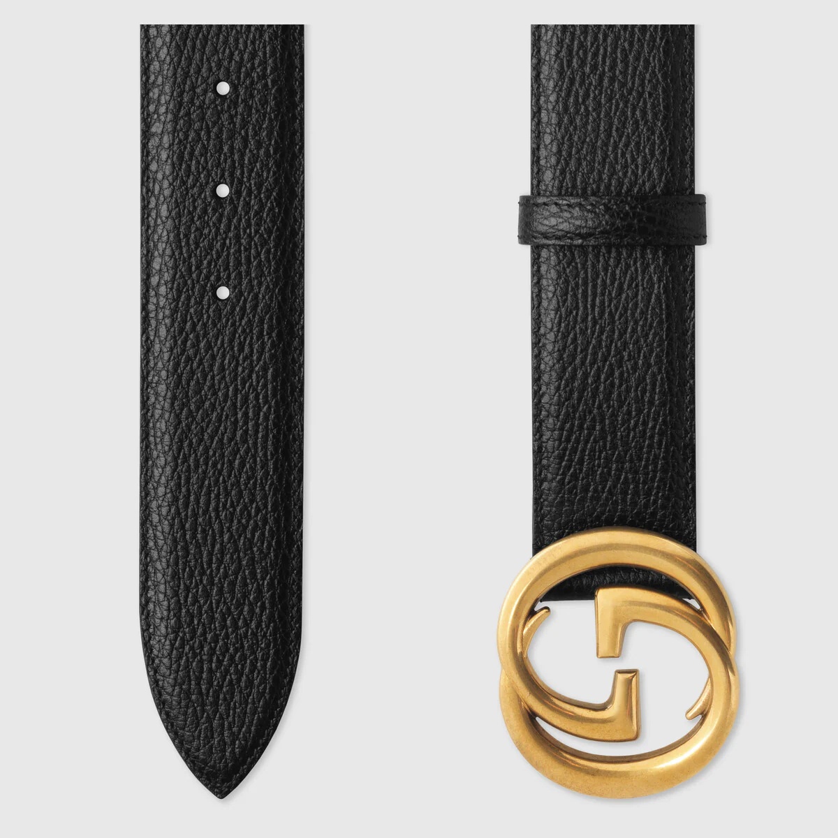 Leather belt with interlocking G buckle - 2