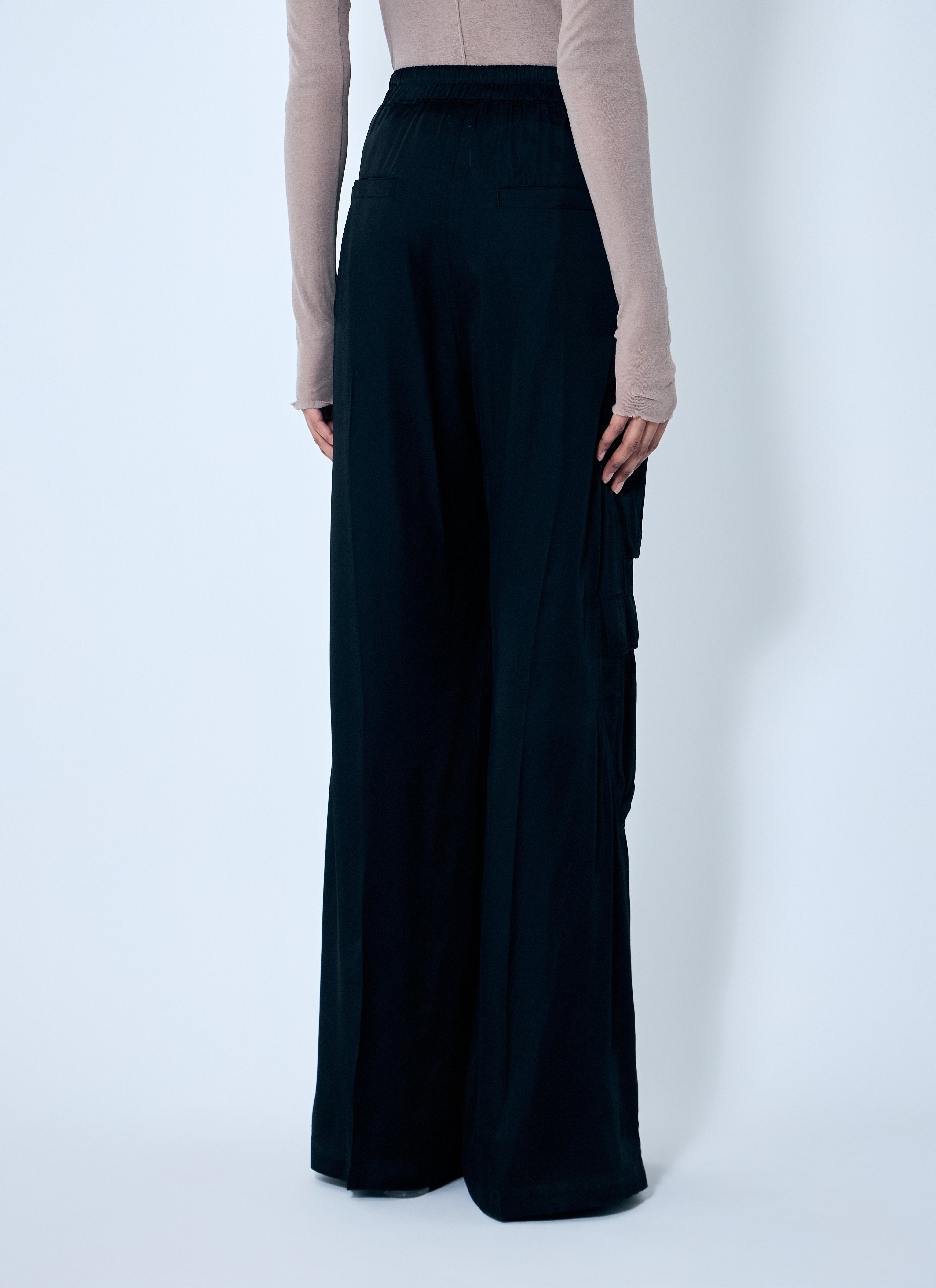Rick Owens Women Satin Cargo Pants - 4