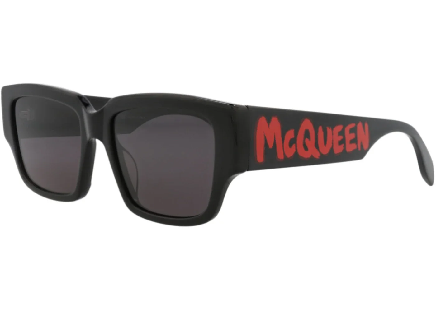 Alexander McQueen Square Rectangle Sunglasses Black Black Grey (AM0329S-30011473-002) - 1