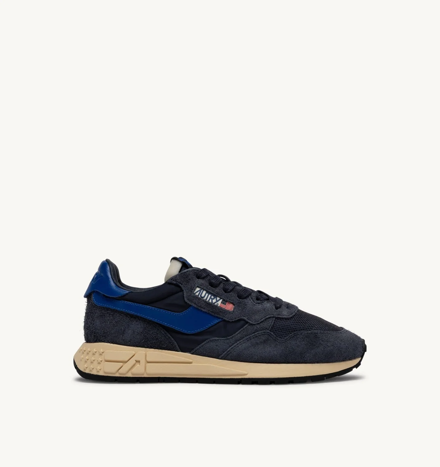 REELWIND LOW SNEAKERS IN SPACE BLUE AND LAPIS BLUE NYLON AND SUEDE - 1