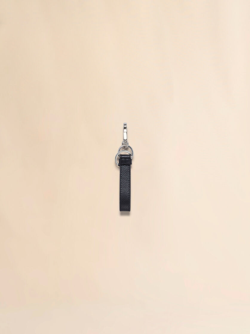 BLACK LEATHER KEYRING WITH MARNI MENDING - 2