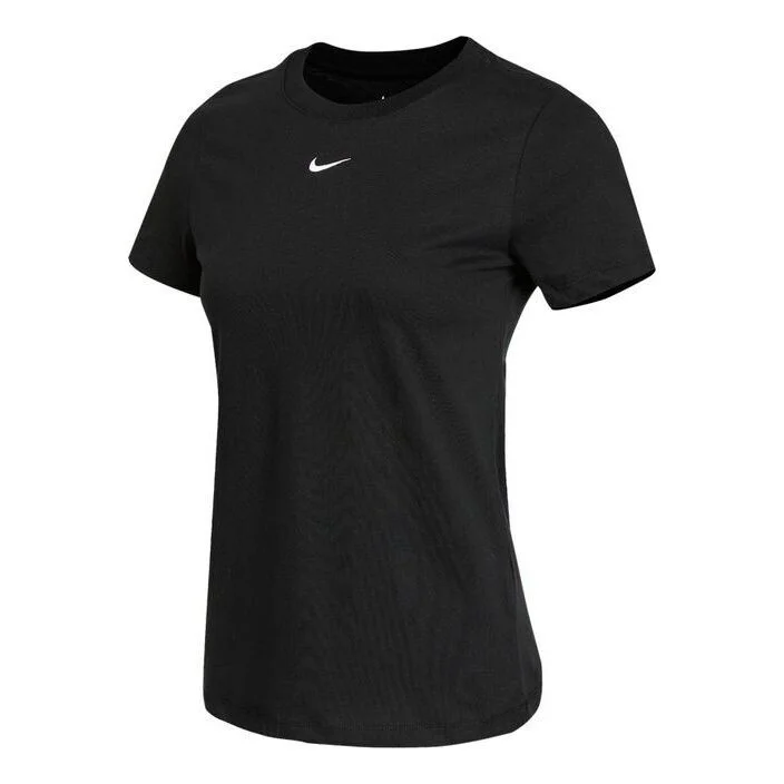 (WMNS) Nike Sportswear 스포츠 훈련 Breathable 직물 뜨개질을 하는 짧은 소매 티셔츠 검정 CZ7340-01 - 1