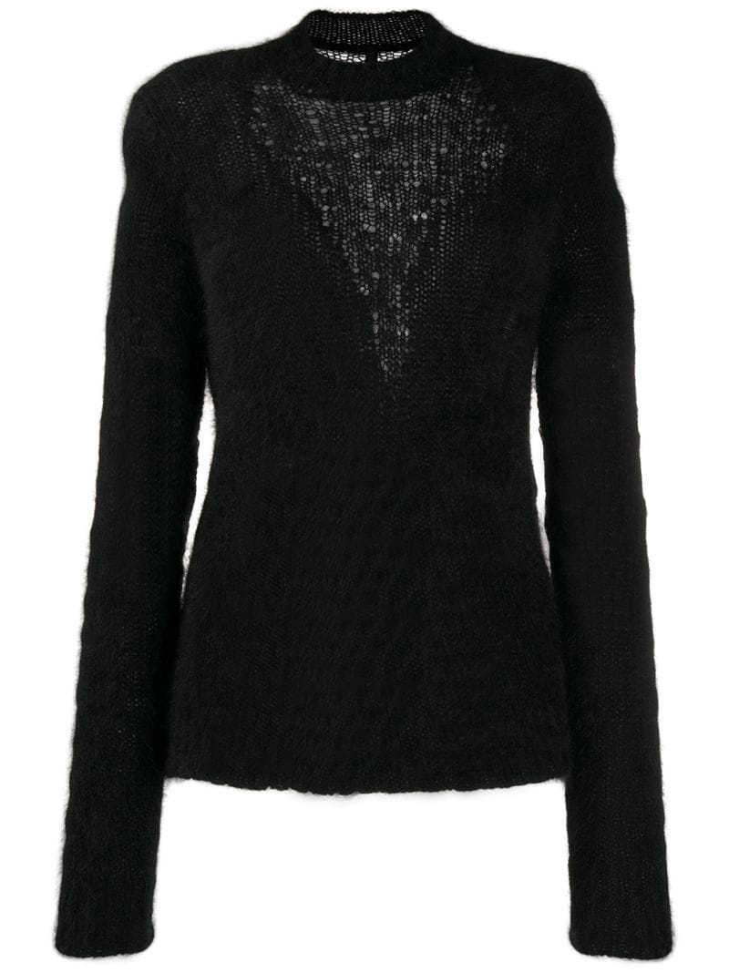 slim-fit inlay knit jumper - 1