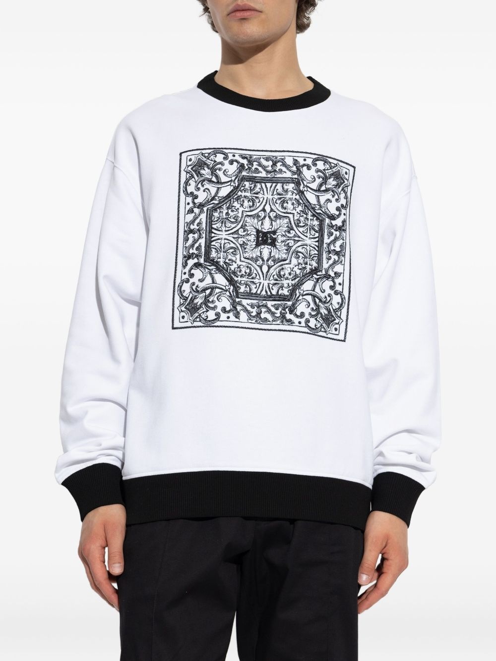 baroque-print sweatshirt - 3