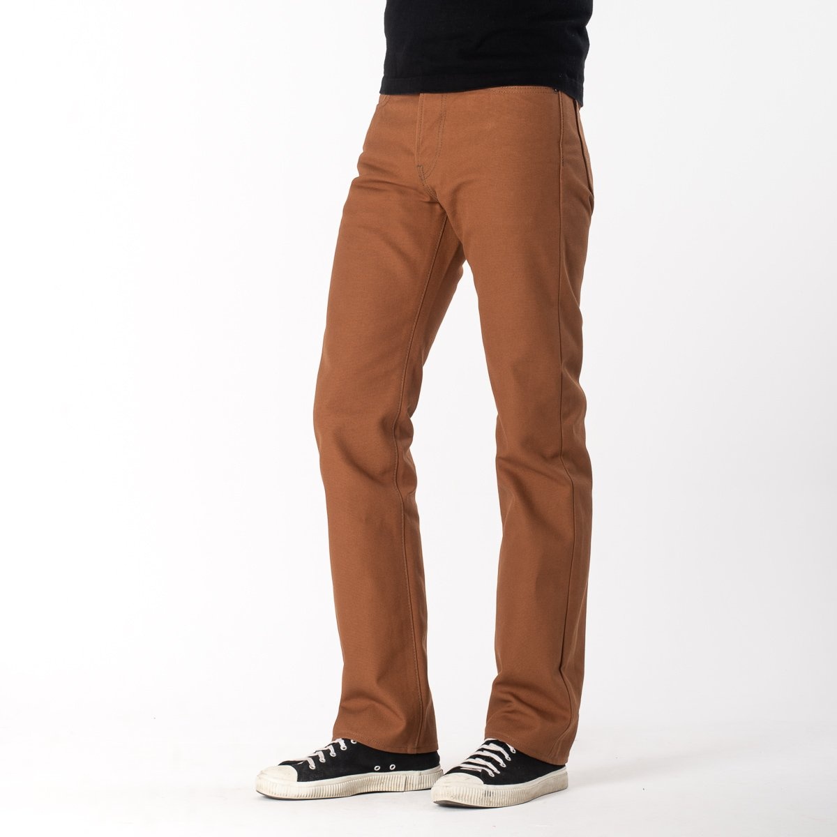 IH-666D 17oz Duck Slim Straight Cut Jeans - Brown - 3