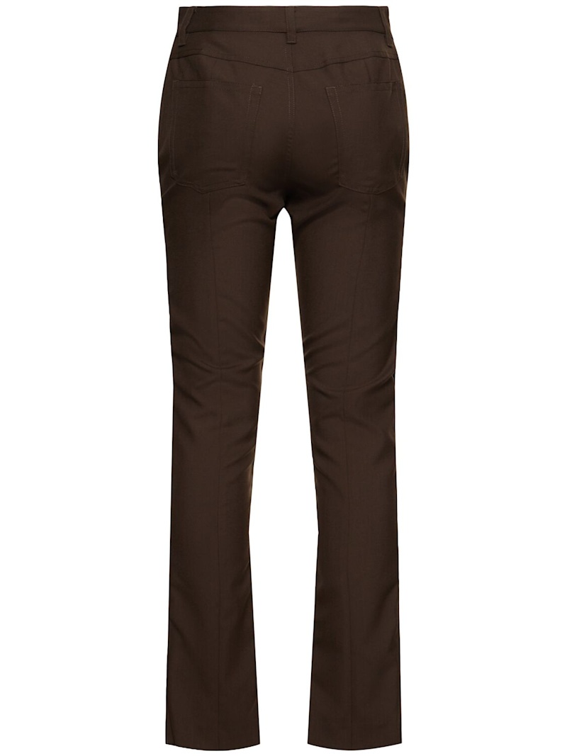 Tropical coated wool straight pants - 5