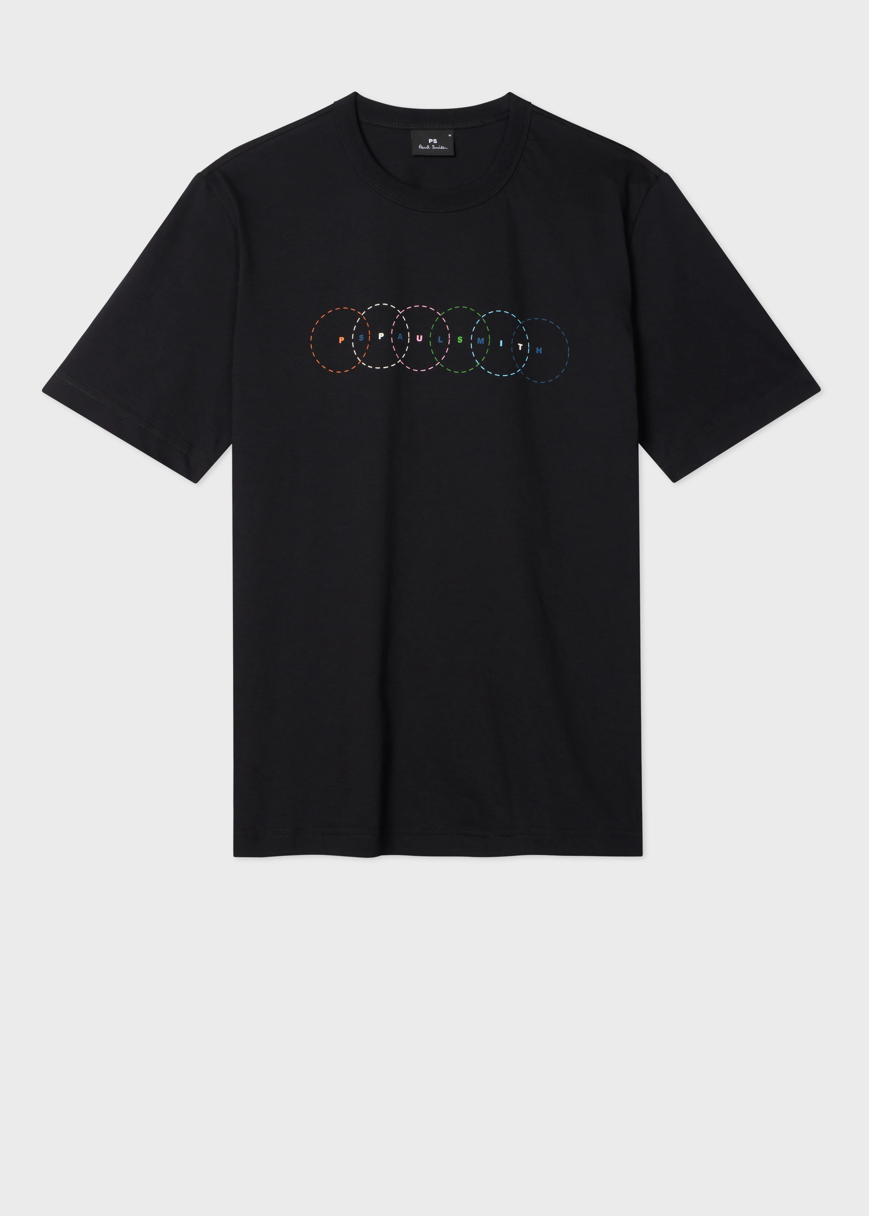 Black Multi Circles Print T-Shirt - 1