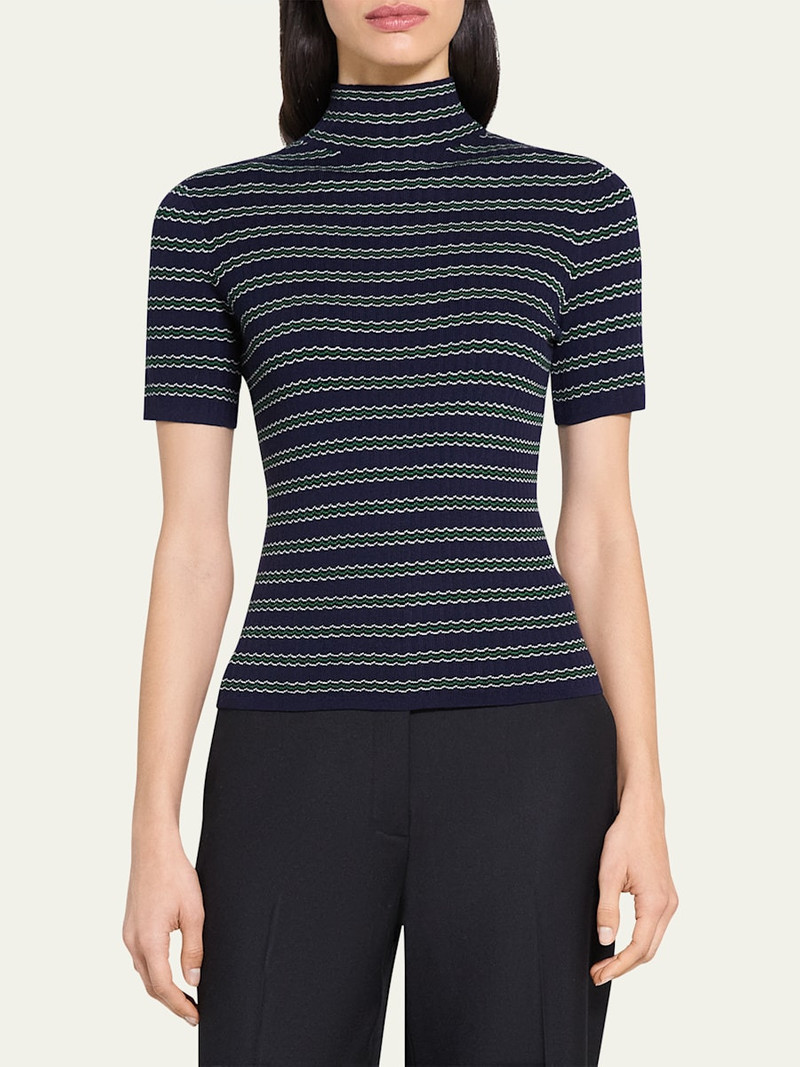 Theory Leenda Stripe Turtleneck Tee outlook