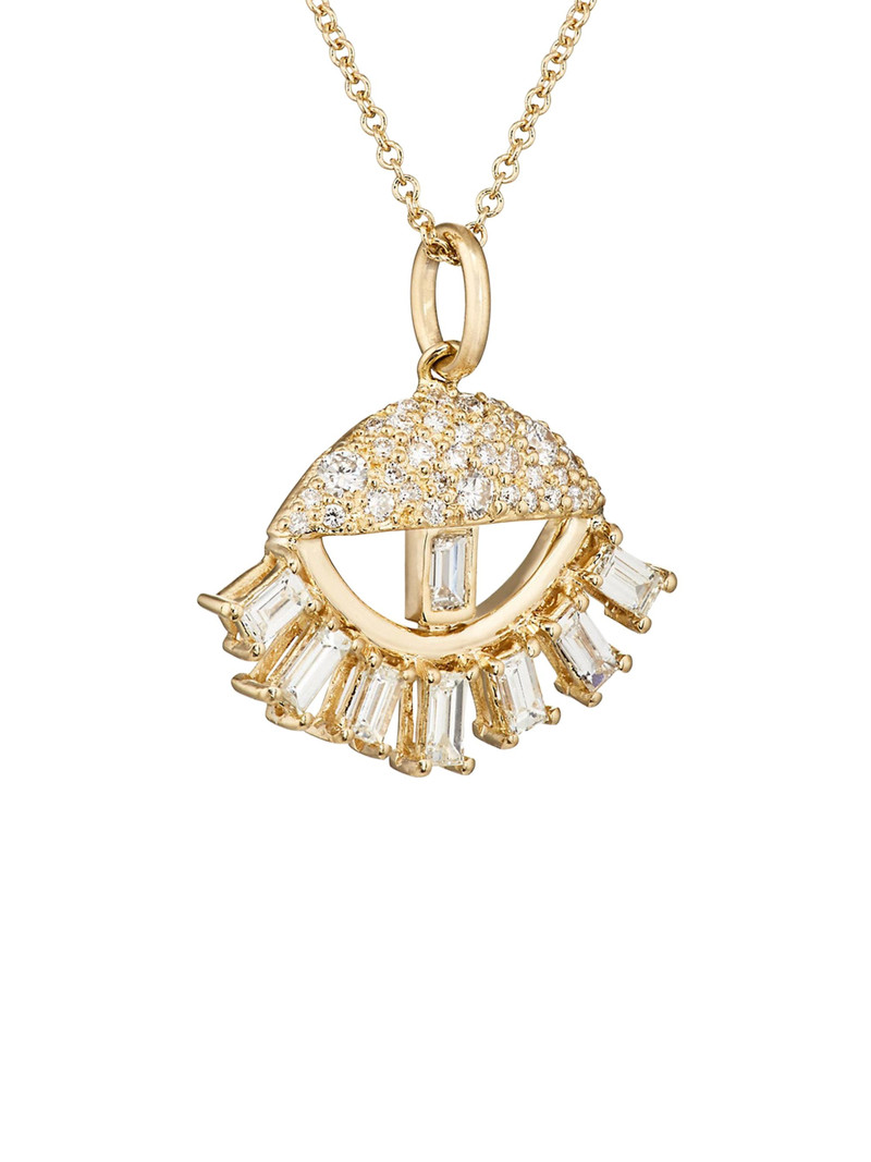 Women's The Edit 18K Yellow Gold & Diamond Sleepy Eye Pendant Necklace - Yellow Gold 3