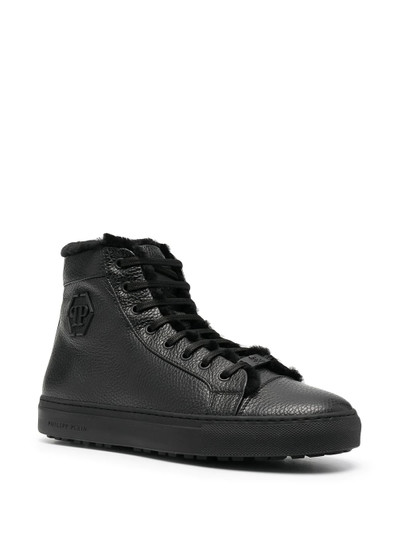 PHILIPP PLEIN hexagon logo high-top sneakers outlook