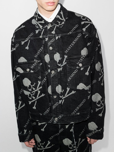 mastermind JAPAN logo-print denim jacket outlook