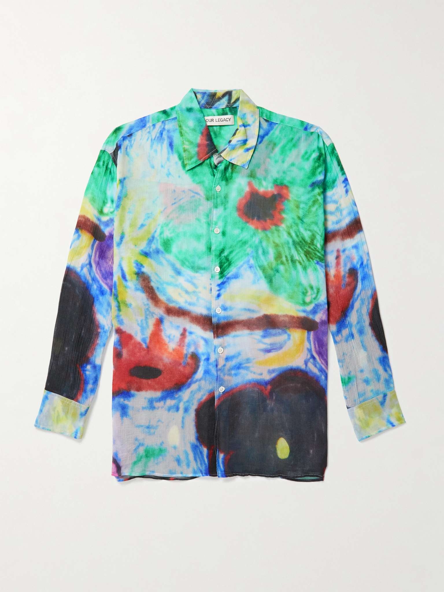 Printed Crinkled Cotton-Blend Voile Shirt - 1