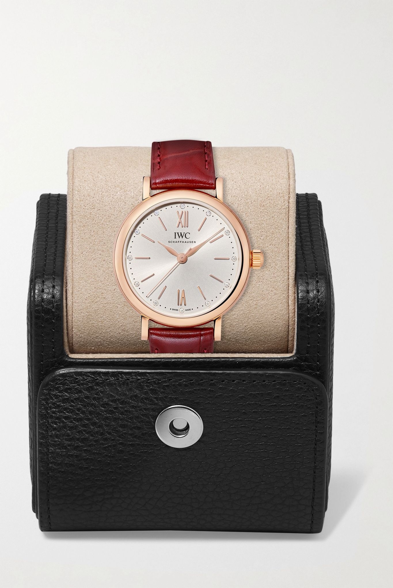 Portofino Automatic 34mm 18-karat red gold, alligator and diamond watch - 7