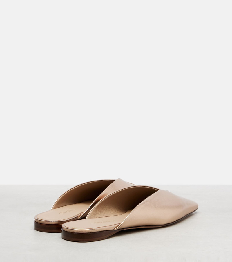 Max Mara Metallic leather mules outlook