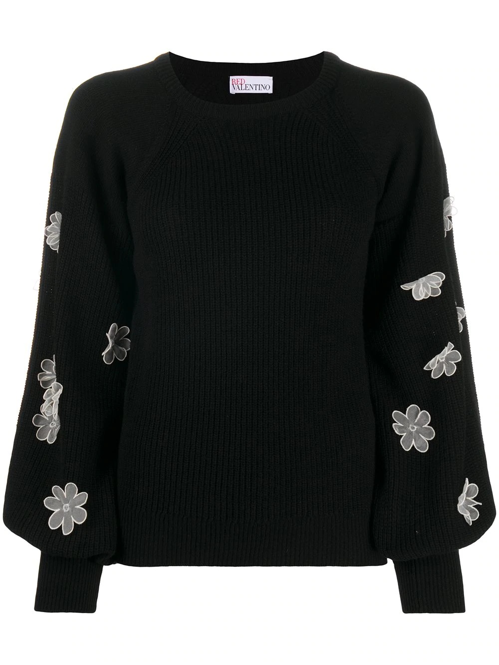 floral-appliquée crew-neck jumper - 1