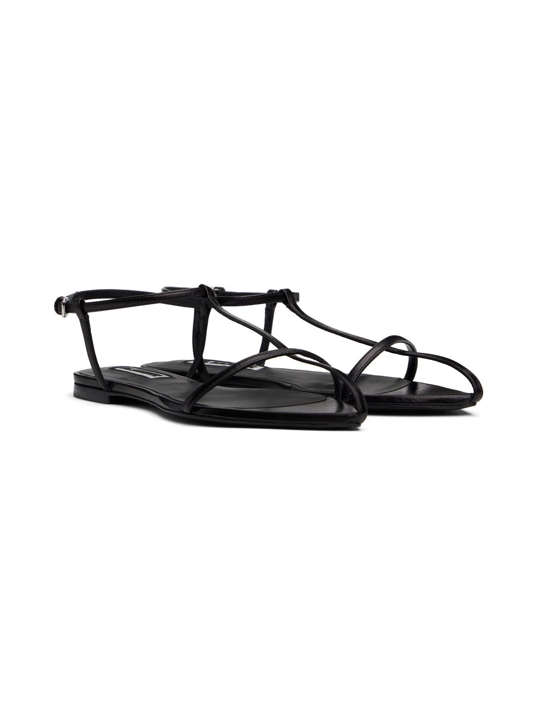 Black Flat Sandals - 4