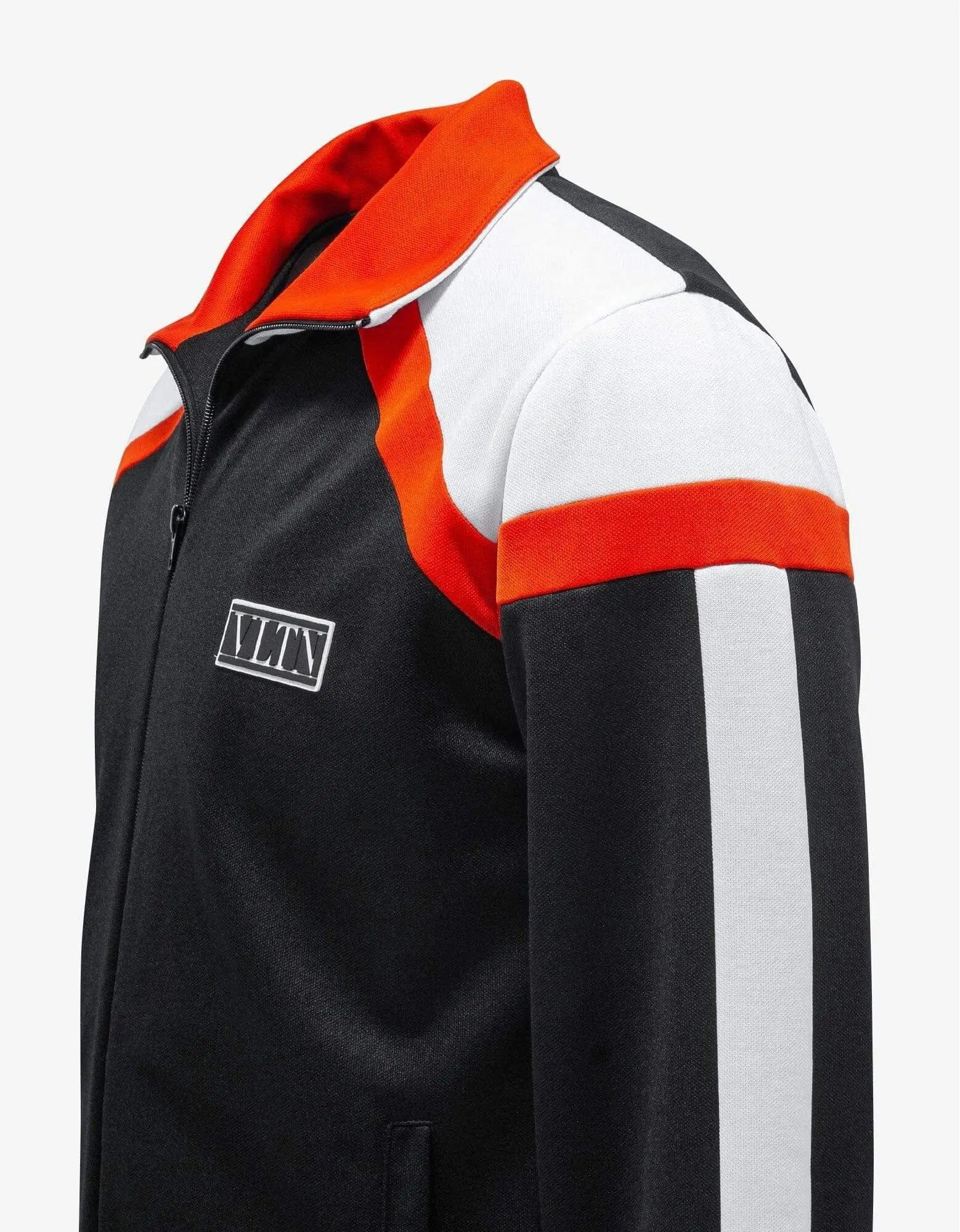 Valentino Black Track Jacket with Orange Stripes - 3