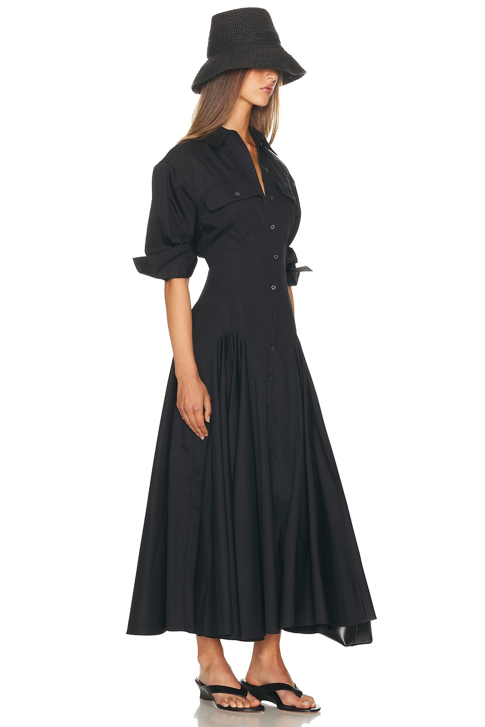 Godet Shirt Dress - 2