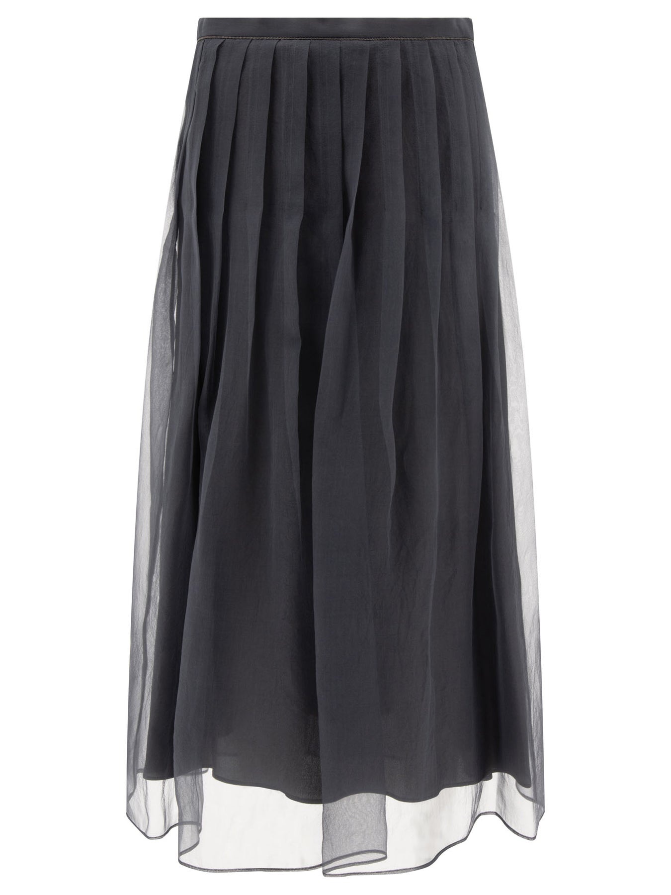 Pleated Midi Skirts Grey - 1