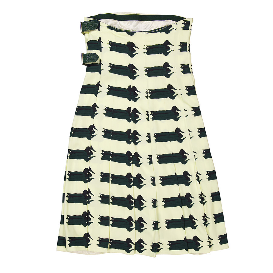 Burberry Duck Print Midi Kilt Skirt - 7