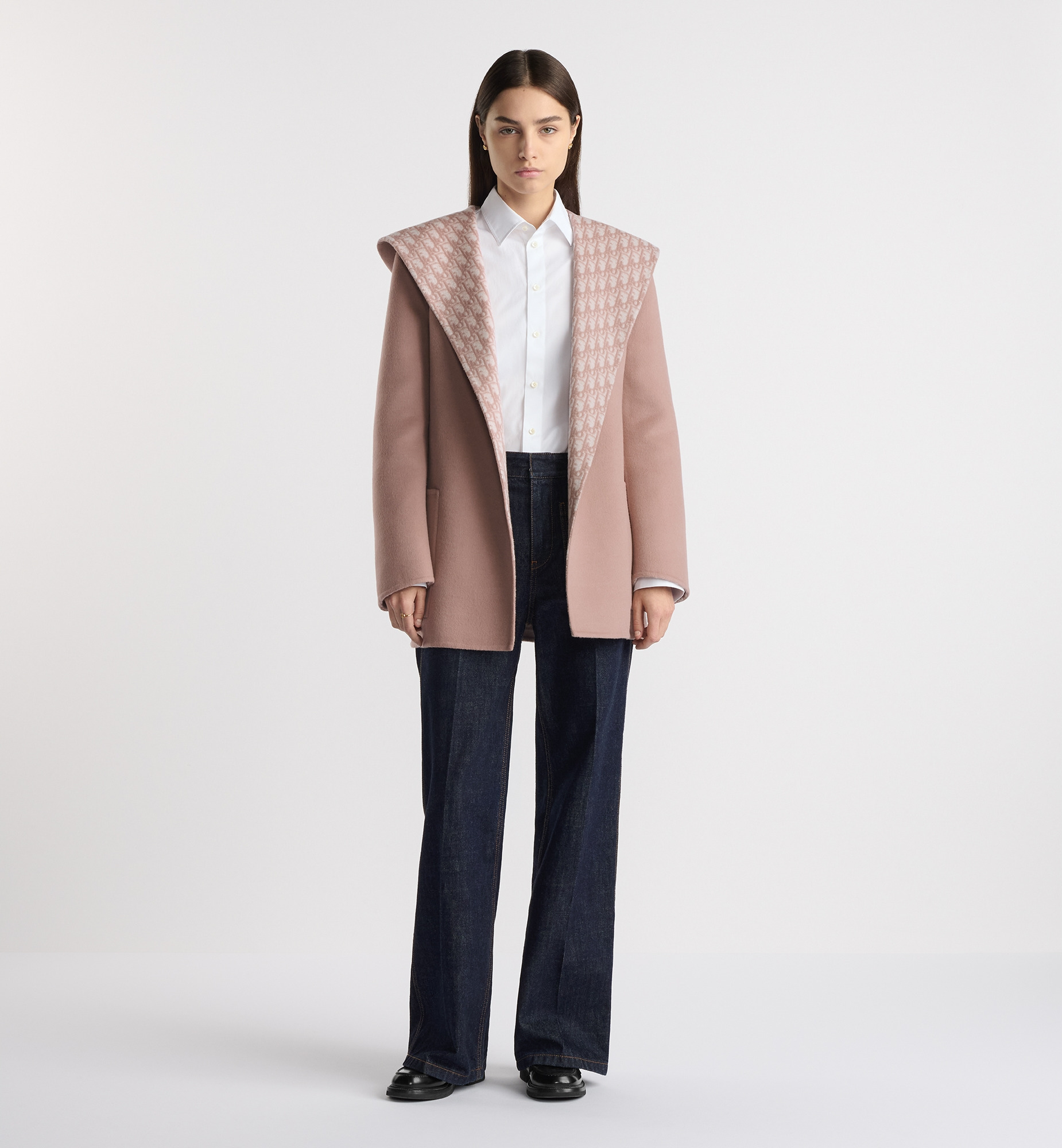 Cropped Coat with Hood and Belt - 2