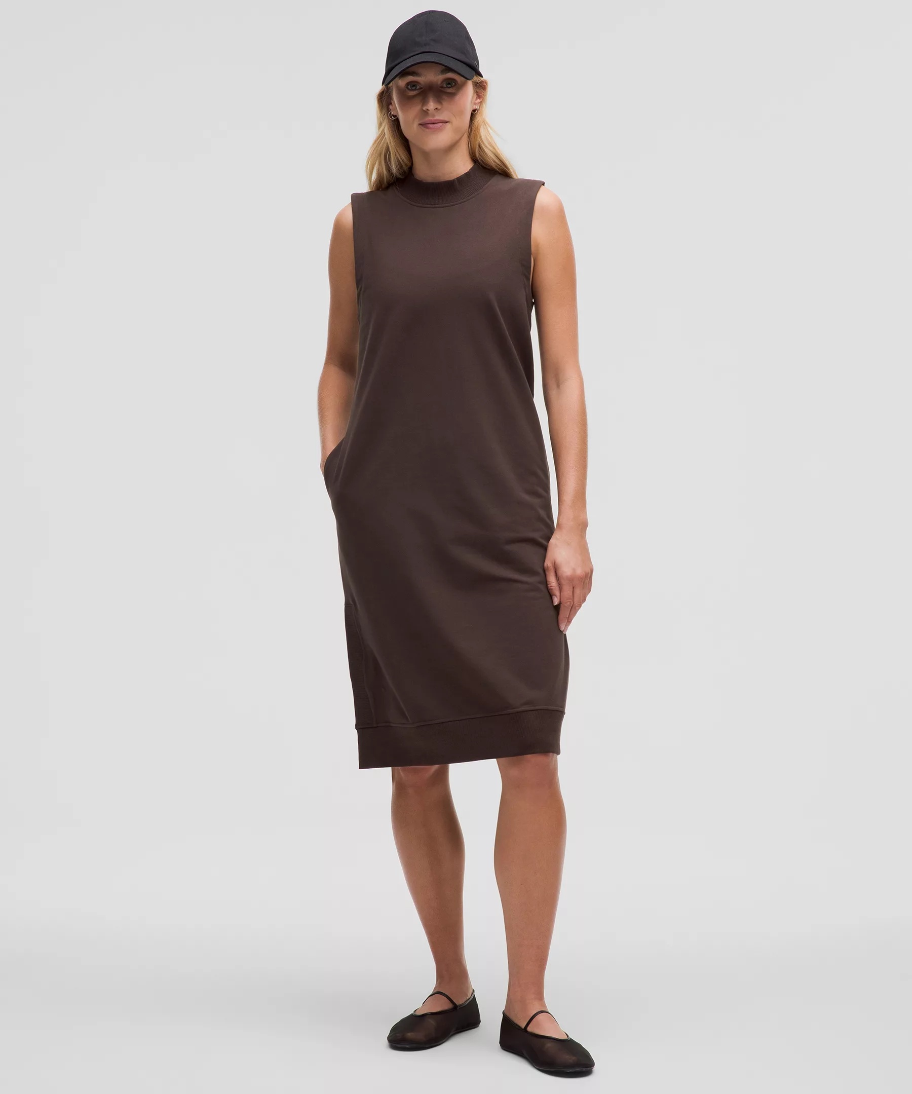 Sleeveless French Terry Dress - 1