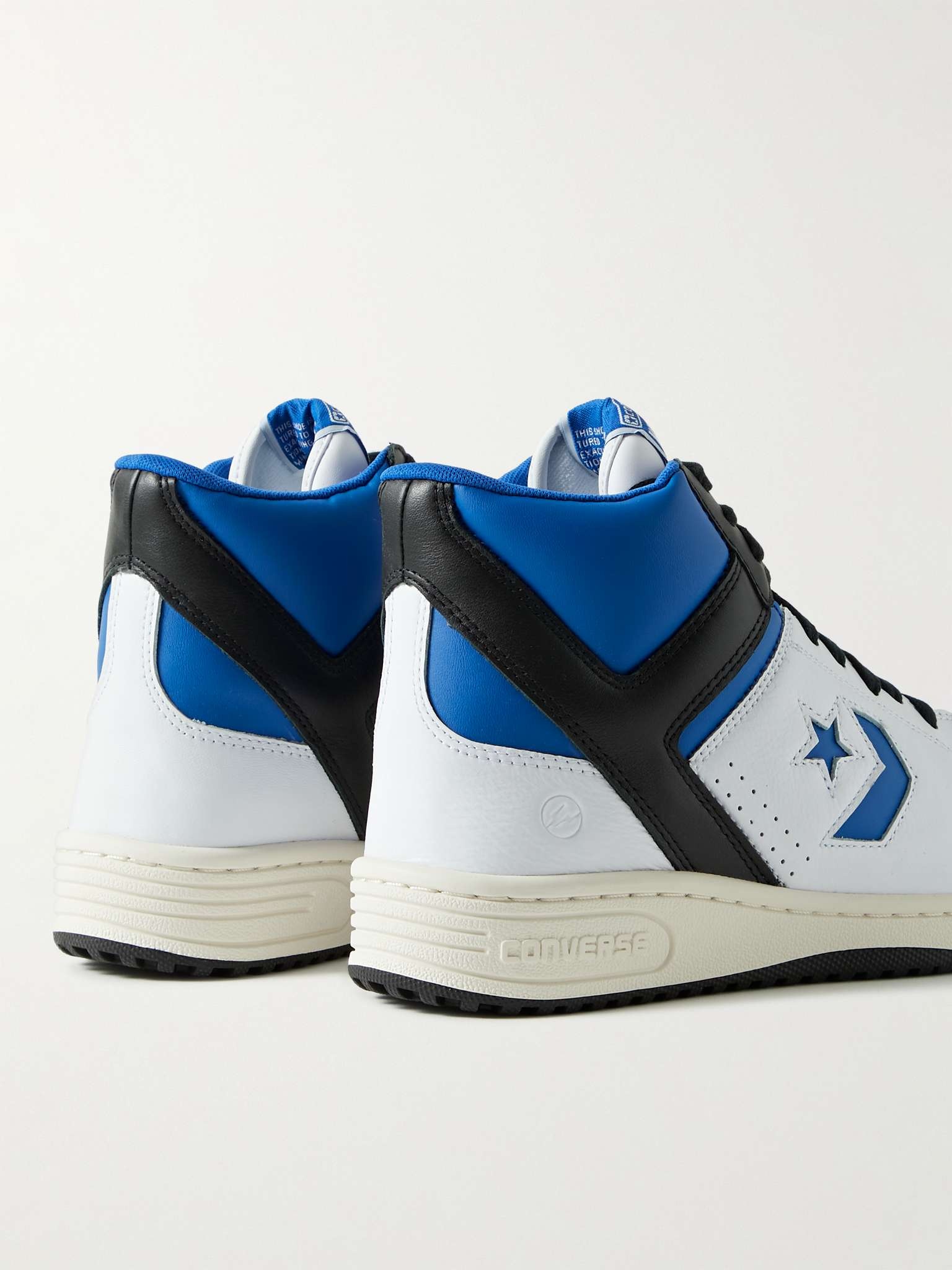 + Fragment Weapon Colour-Block Leather High-Top Sneakers - 5