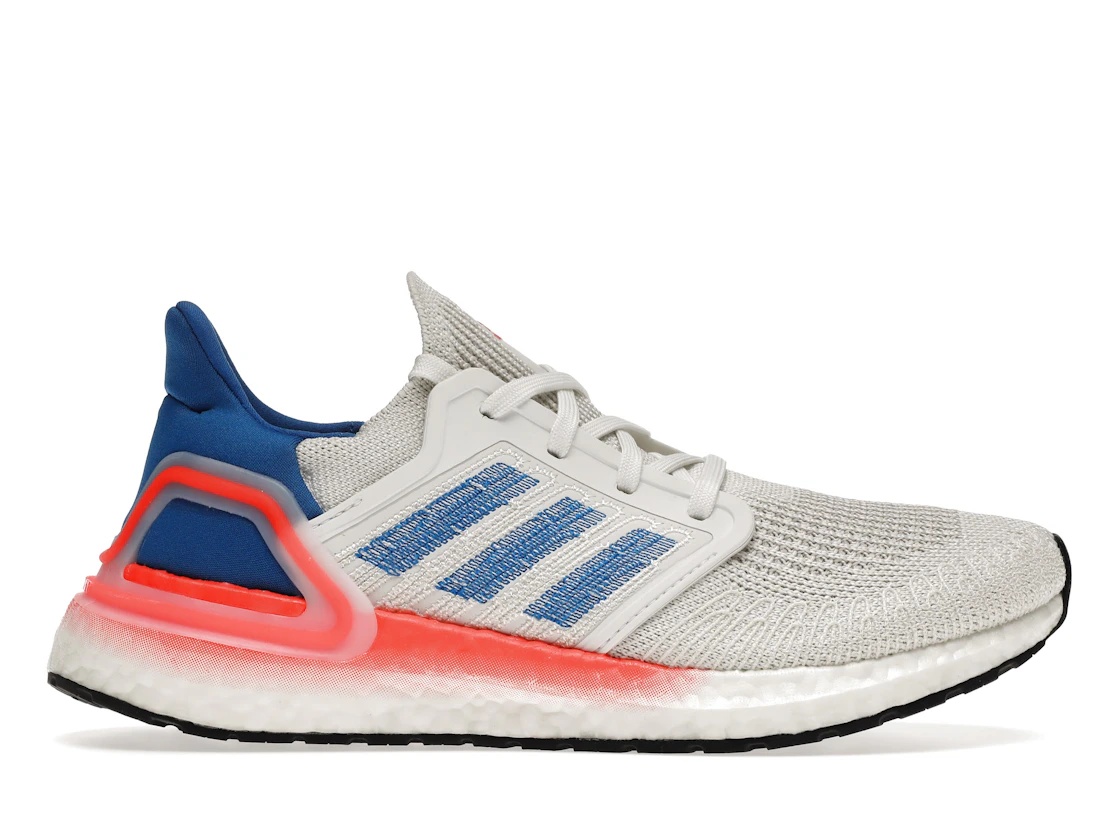 adidas Ultra Boost 20 White Glory Blue Solar Red - 1