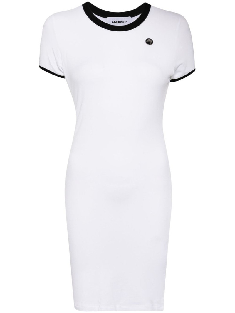 logo-plaque fine-knit minidress 1