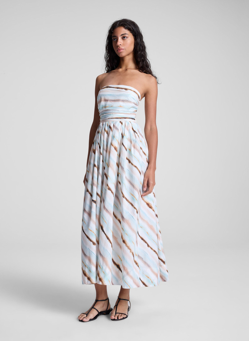 Tara Striped Strapless Midi Dress 5