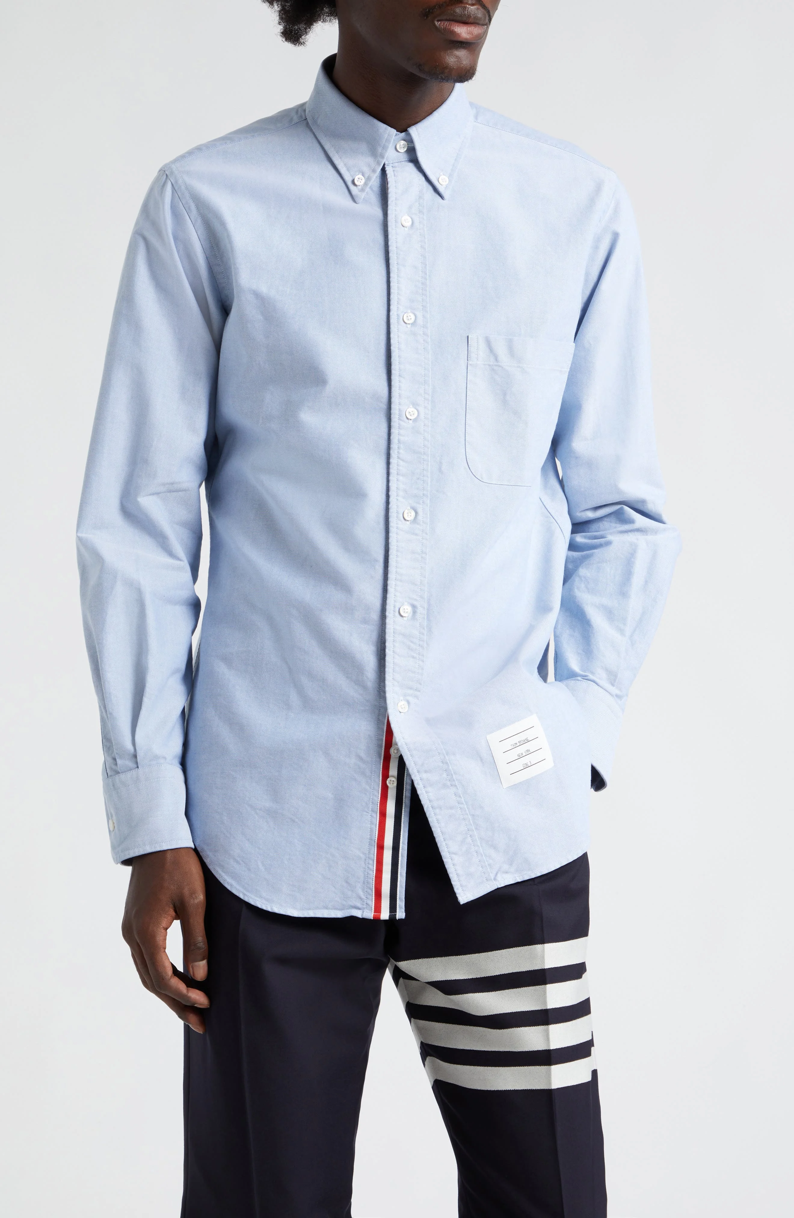 Thom Browne Men's Classic Fit Cotton Button-Down Shirt in 480 - 1