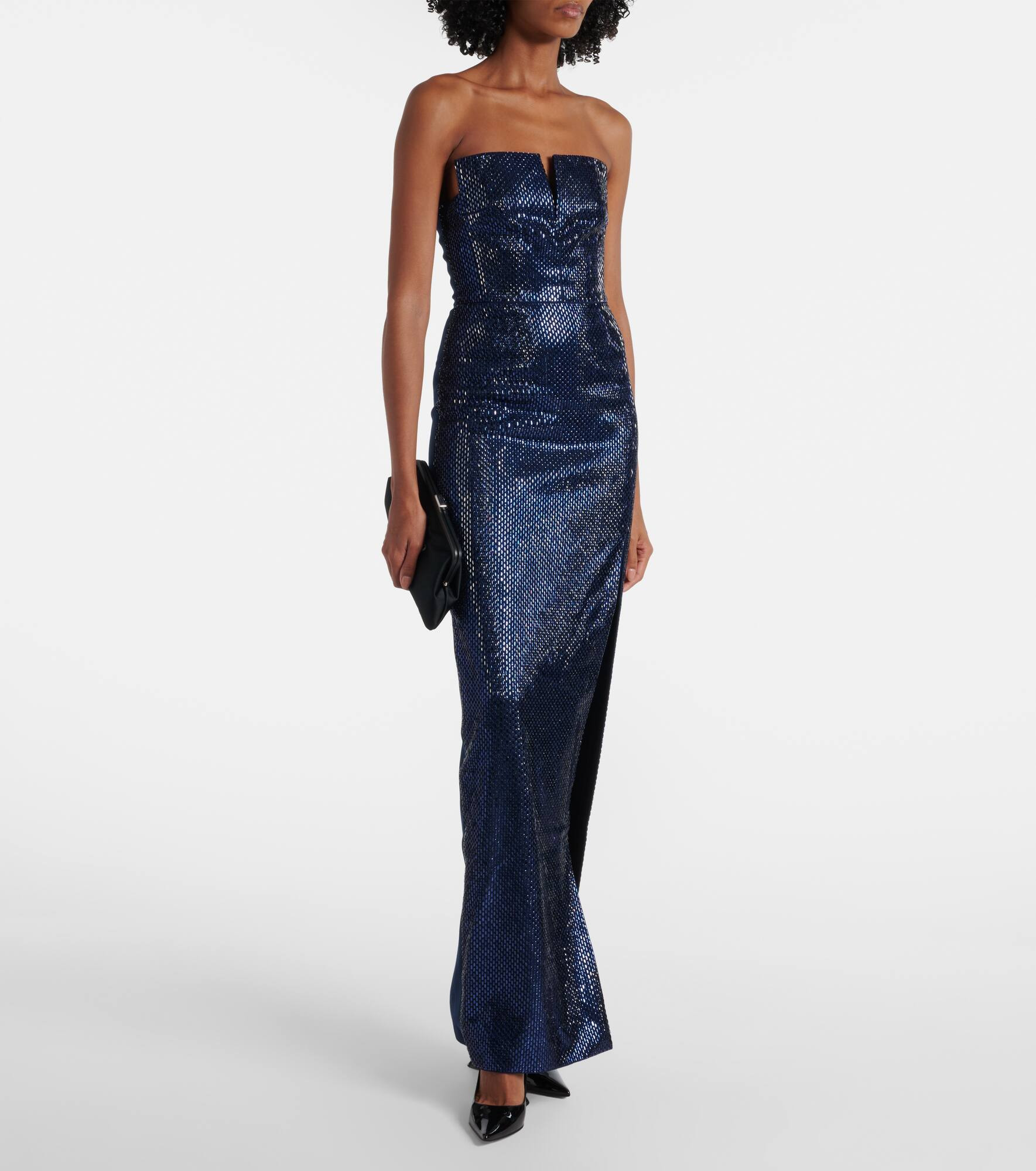 Embellished strapless crêpe gown - 2