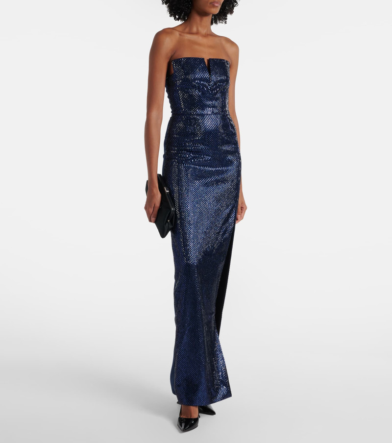 ROLAND MOURET Embellished strapless crêpe gown outlook