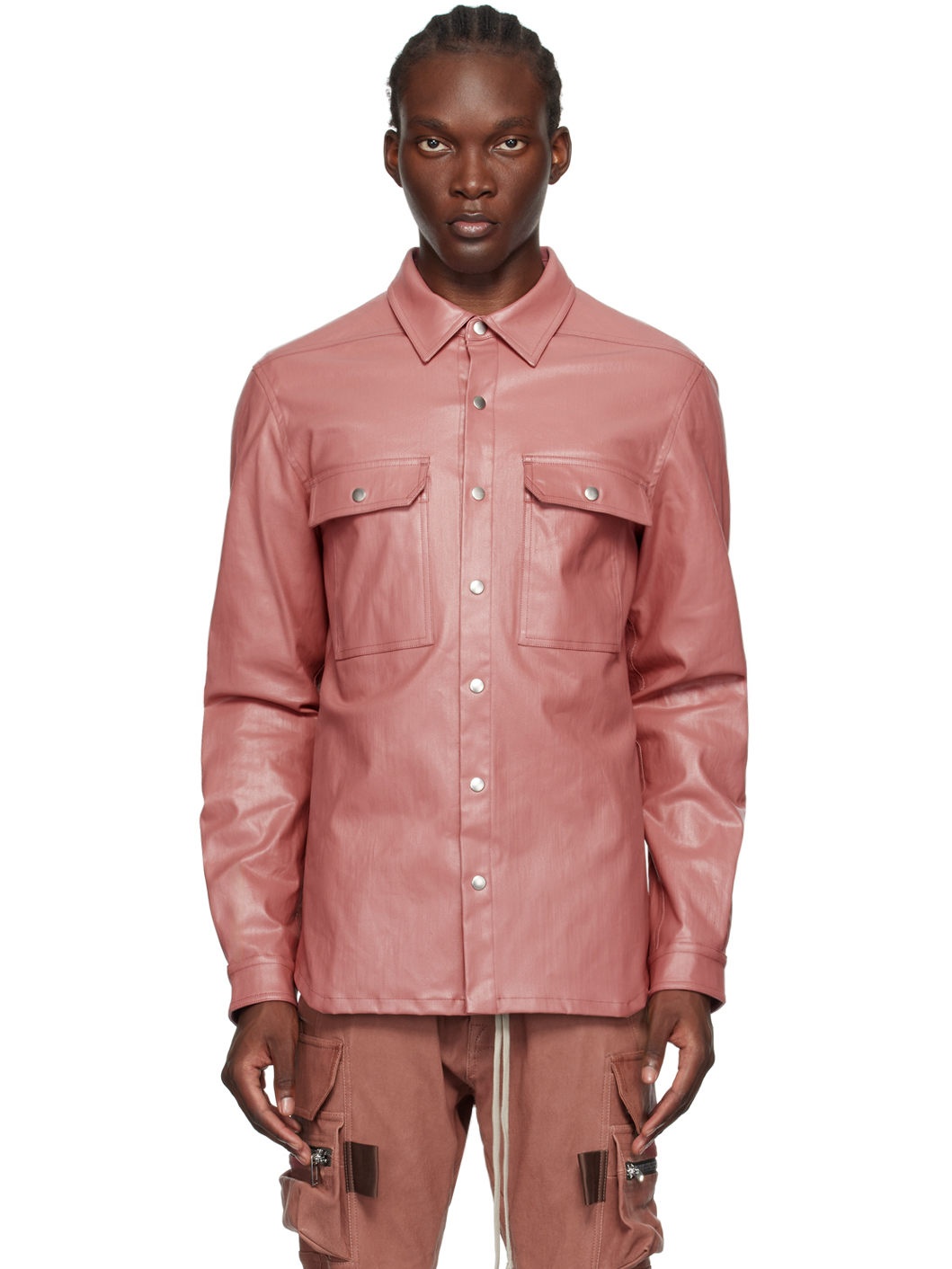 Pink Porterville Coated Denim Shirt - 1