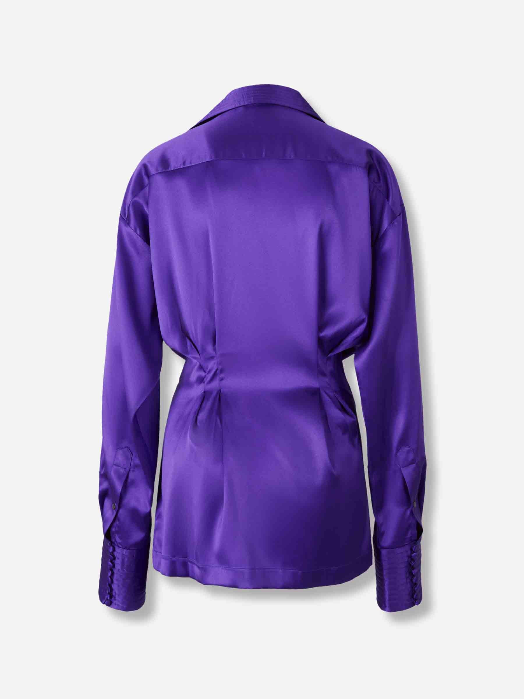 DRAPED SILK SHIRT - 2