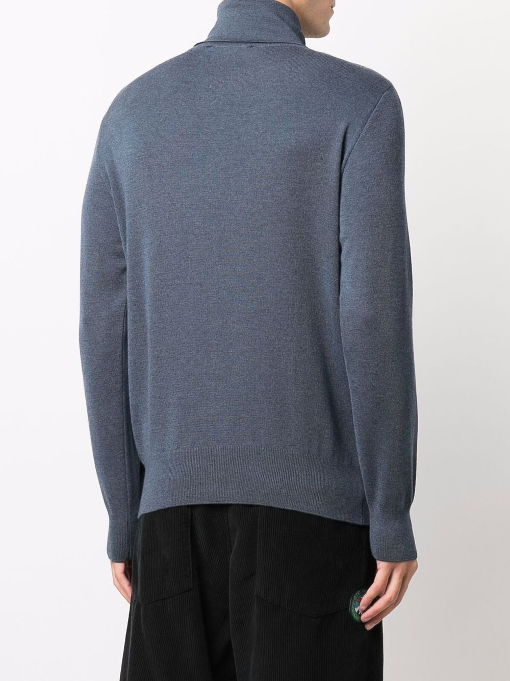 logo-patch roll-neck jumper - 4