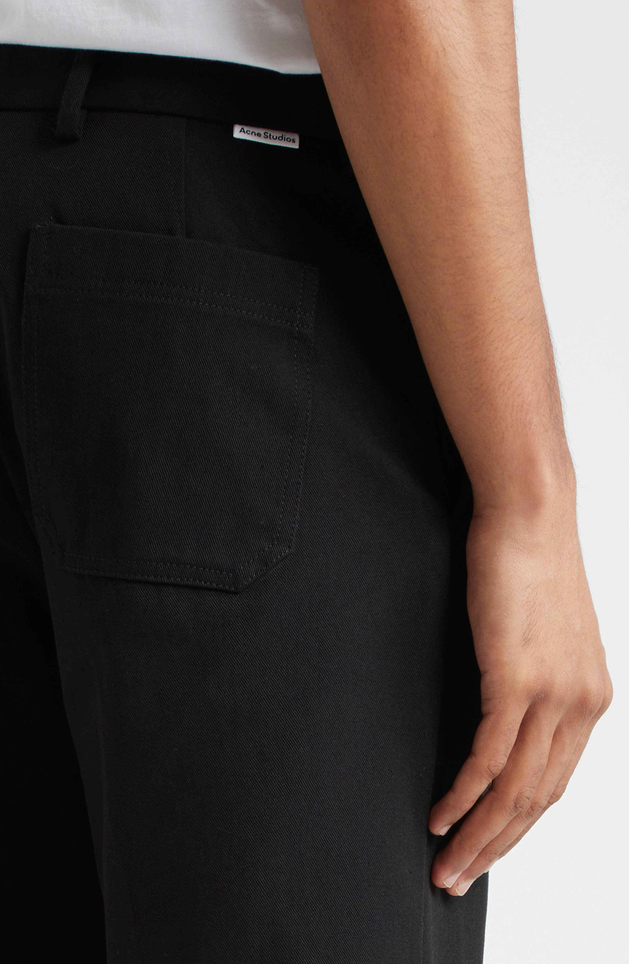 Straight Leg Twill Trousers - 4