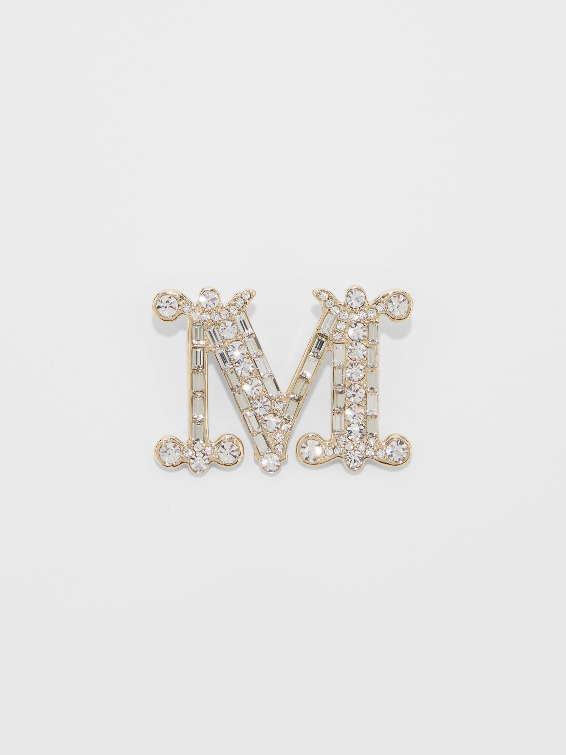 Monogram brooch with crystals - 1