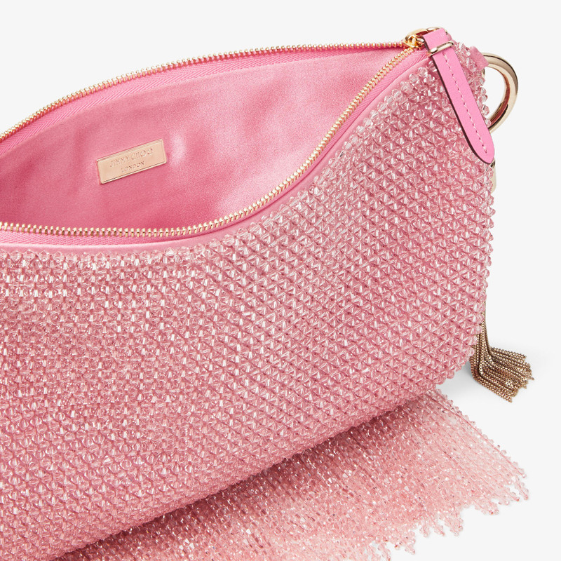 Callie Shoulder
Candy Pink Satin Shoulder Bag with Crystal Fringe 5