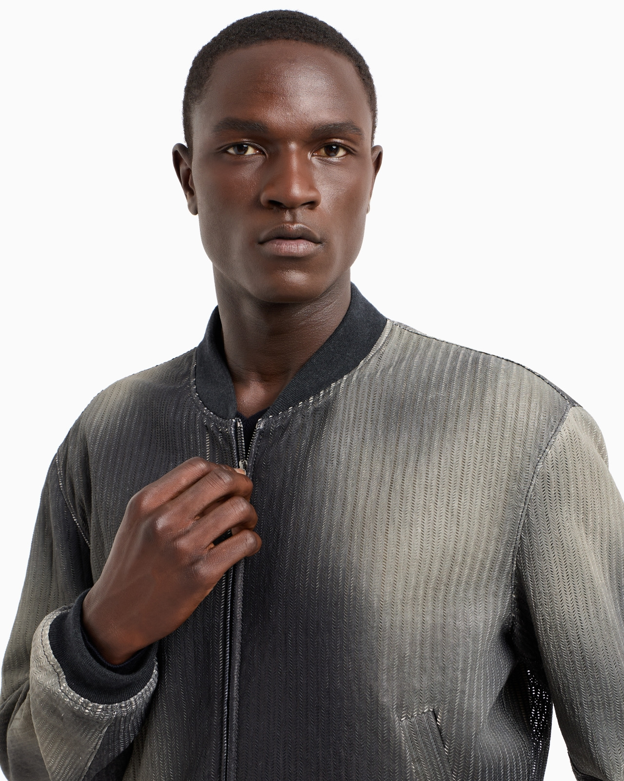 PERFORATED AND PRINTED NAPPA LEATHER BLOUSON - 5