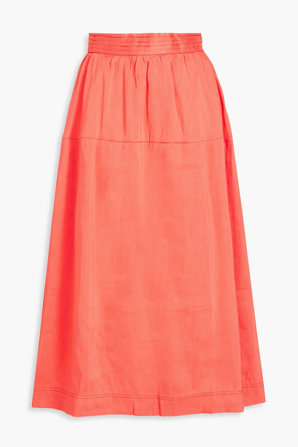 Shelley linen-blend midi skirt - 1