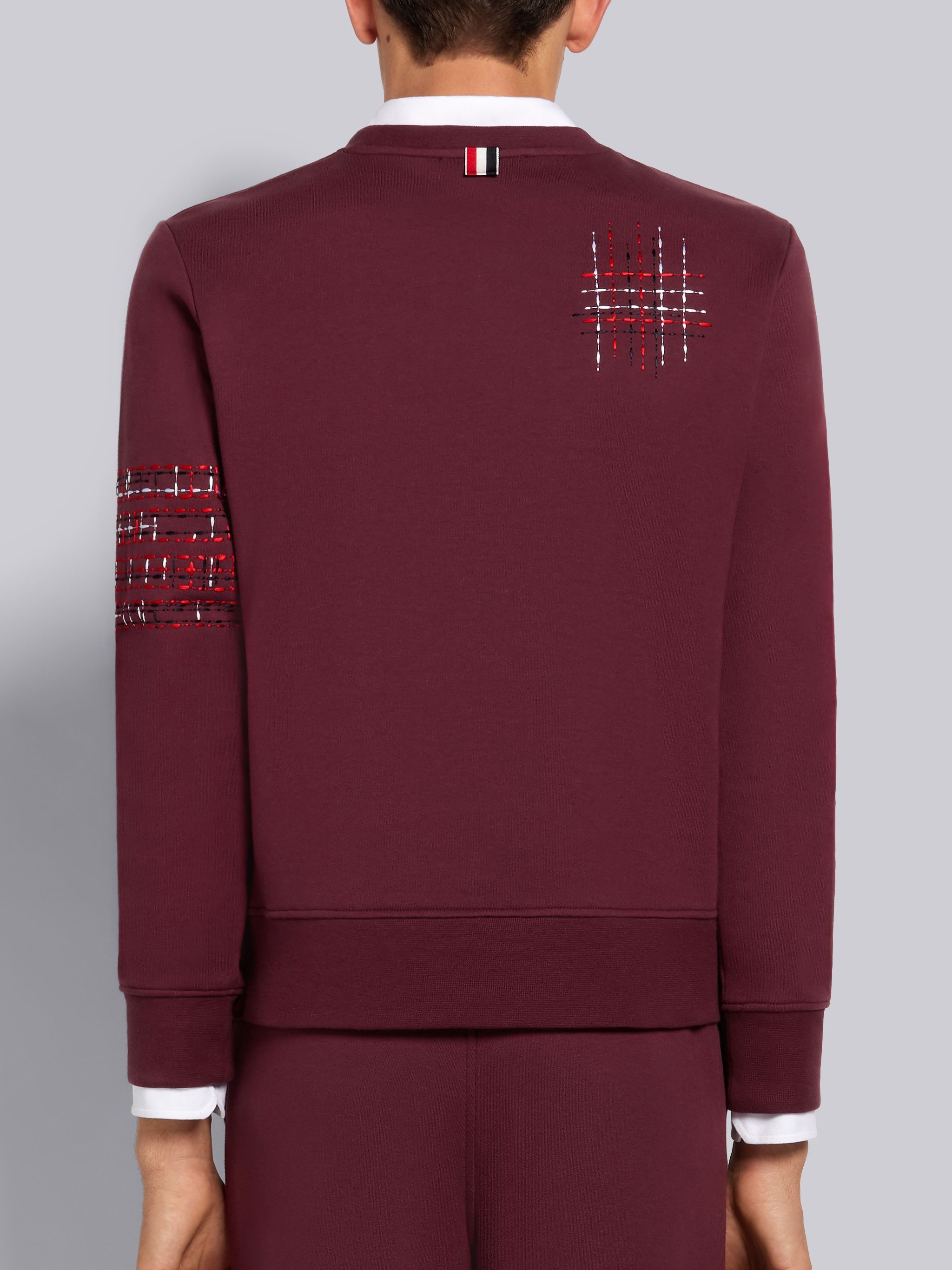 Dark Red Loopback Terry Crew Neck Sweatshirt - 3