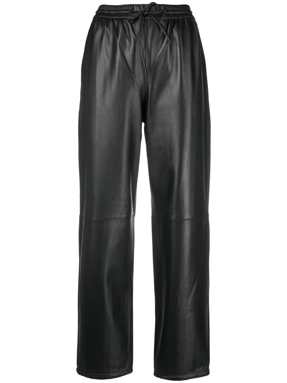 straight-leg lambskin trousers - 1