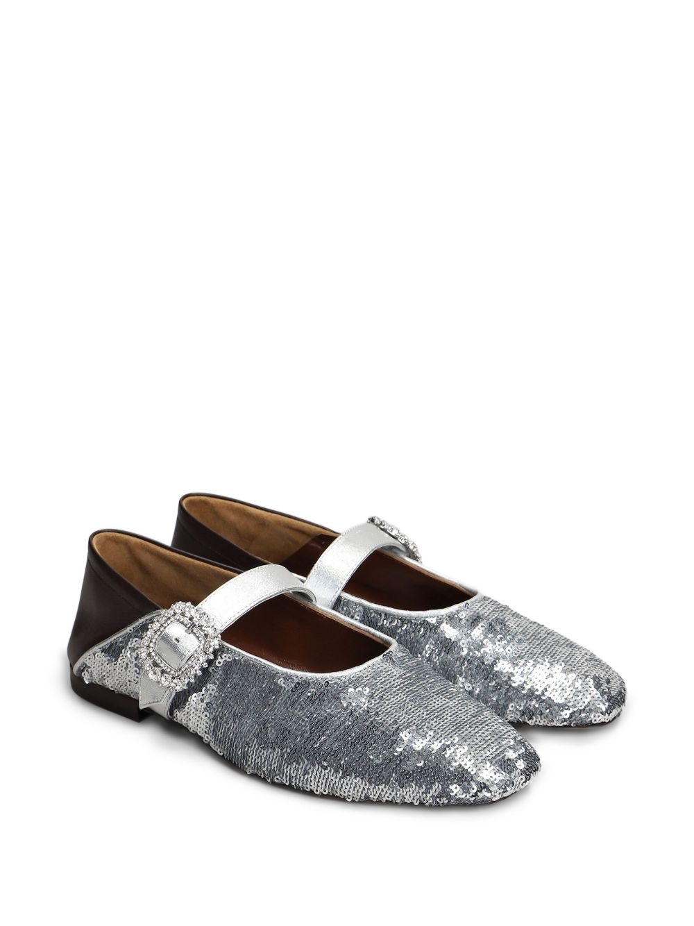 sequin-embellished ballerina shoes - 2