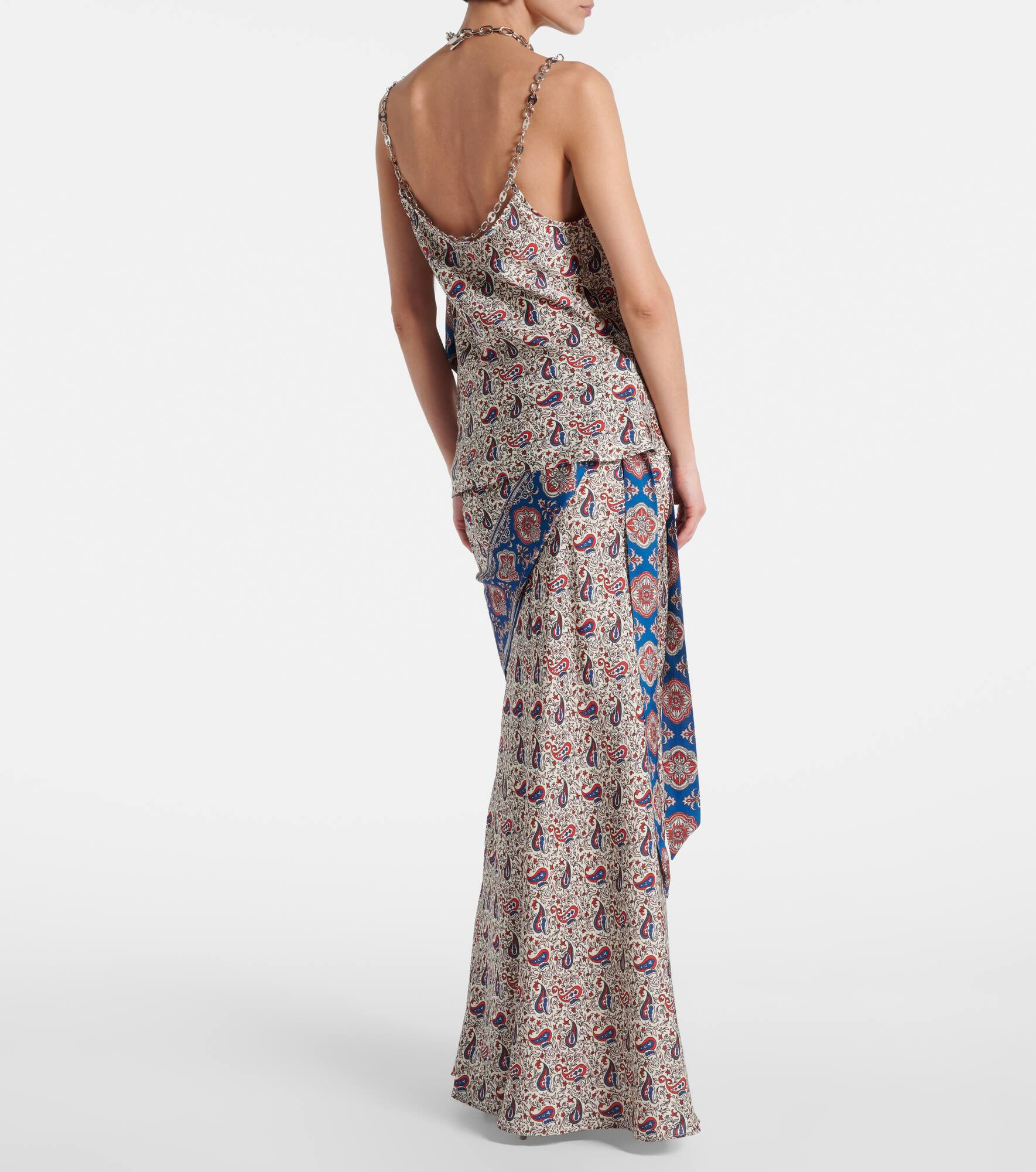 Chain-detail paisley satin camisole - 3