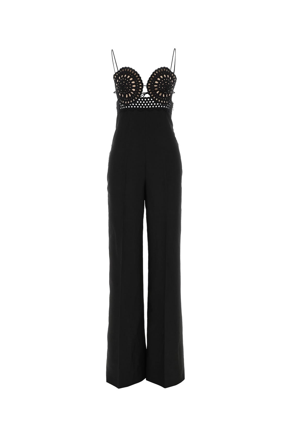 Black linen blend jumpsuit - 1