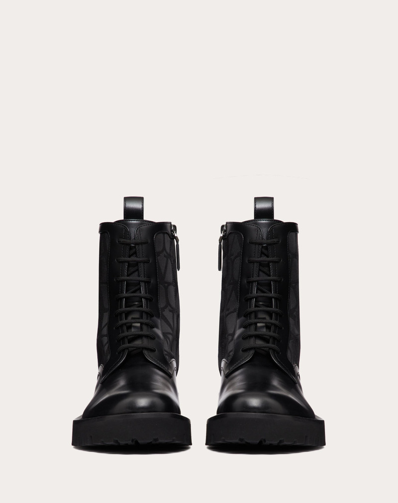 TOILE ICONOGRAPHE COMBAT BOOT IN TOILE ICONOGRAPHE TECHNICAL FABRIC AND CALFSKIN 4