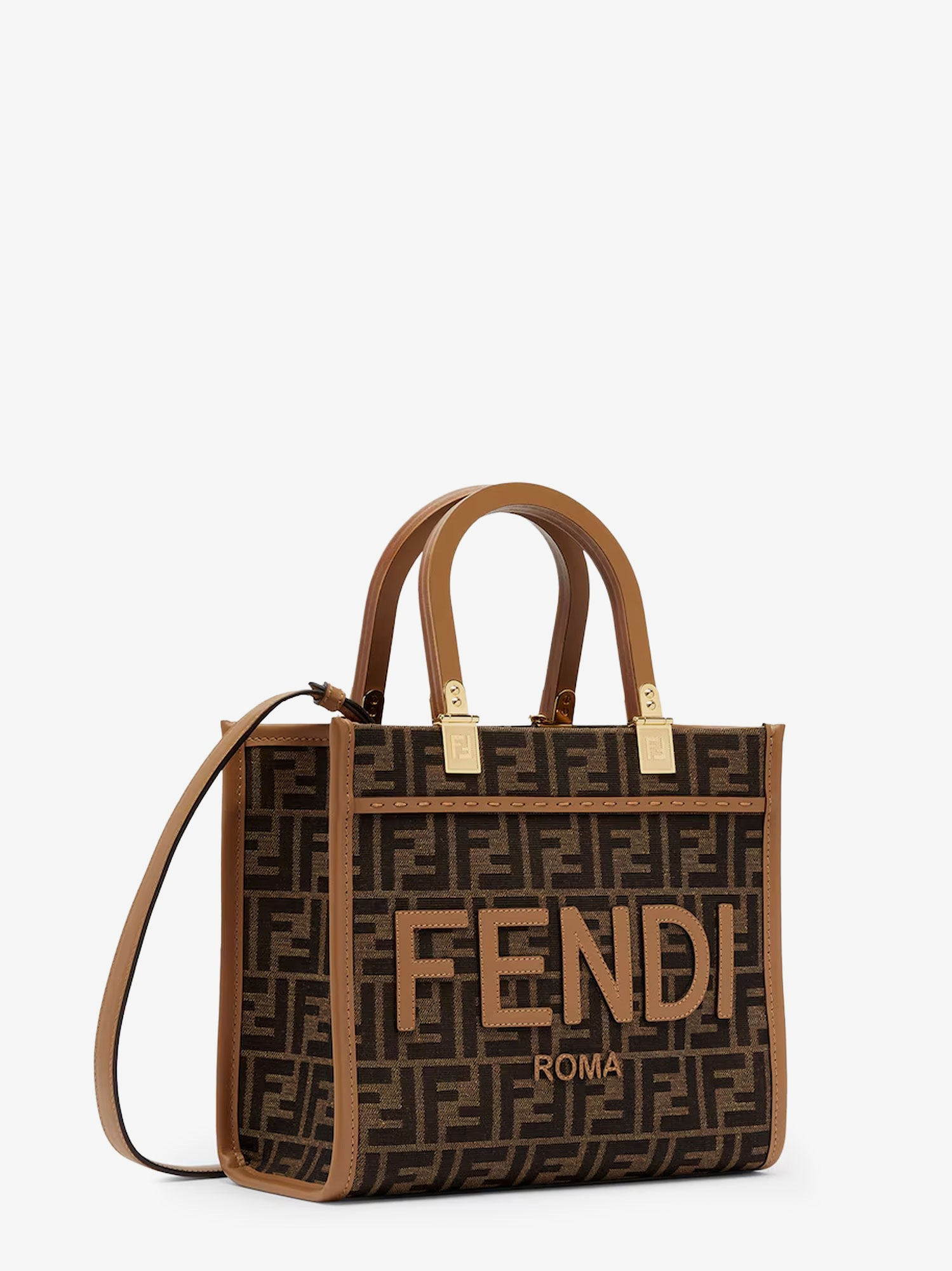 Fendi Sunshine Small Jacquard Ff Fabric Shoulder Bag - 3