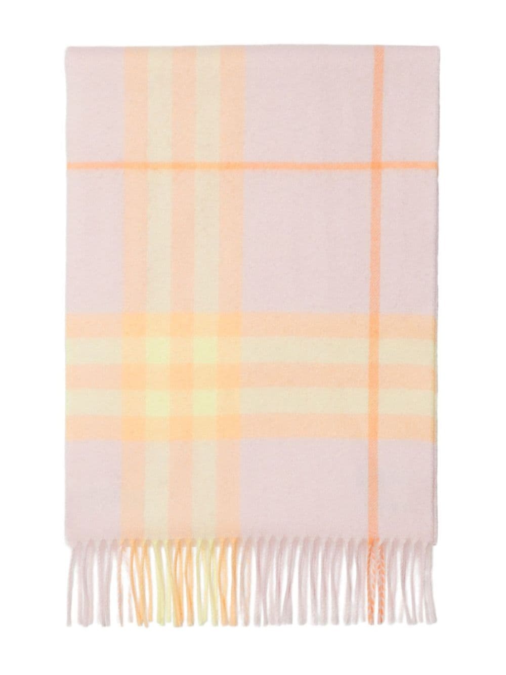 checked cashmere fringe scarf - 2